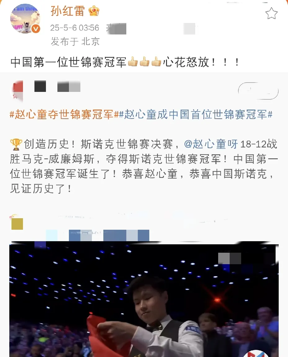 包含中国选手荣获冠军，引发狂热的词条